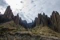 Rocky valley with strange formations