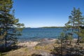 Rocky view of Purunpaa coast and sea Royalty Free Stock Photo