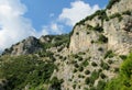 Rocky wall and green at Sentiero degli Dei Royalty Free Stock Photo