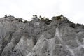 Rocky walls of the Ruinaulta ravine or gorge in Switzerland.