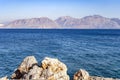 The rocky wild coast of the Aegean Sea