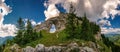 Rocky window, Ohniste, Low Tatras mountains, mountain landscape with big rock Slovak republic. Royalty Free Stock Photo