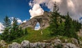 Rocky window, Ohniste, Low Tatras mountains, mountain landscape with big rock Slovak republic. Royalty Free Stock Photo