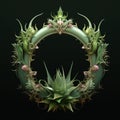 Rococo Digital: Aloe Vera Wreath In Surreal 3d Landscape
