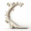 Rococo-inspired 3d Decorative Design For Letter C With Graceful Surrealism