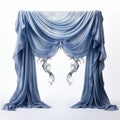 Rococo-inspired Drape Curtain 3d Rendering With Gothic Atmosphere