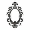 Rococo-inspired Oval Frame: Feminine Sticker Art With Rusticcore Aesthetics Royalty Free Stock Photo