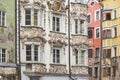 Rococo and multicolored facades in Innsbruck city center. Austria