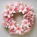 Rococo Paper Azalea Wreath: A Delicate And Detailed Floral Decoration