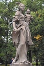 Rococo sandstone sculptures at the Saxon Gardens in Warsaw, Poland