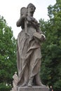 Rococo sandstone sculptures at the Saxon Gardens in Warsaw, Poland