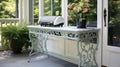 Rococo Style Iron Console Table On Serene Porch