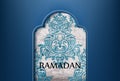 Rococo texture pattern Vector with Ramadan text Royalty Free Stock Photo