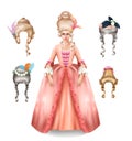 Rococo Wigs Woman Image Royalty Free Stock Photo