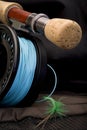 Close up of a fly fishing Rod and reel