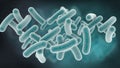 Rod shaped bacteria. 3D rendering Royalty Free Stock Photo