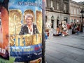 Rod Stewart poster promoting in next concert in Belgrade. Rod Stewart is a british rock and pop singer Royalty Free Stock Photo