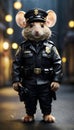 Rodent in Blue: Navigating Crime Scenes with Precision and Courage Royalty Free Stock Photo