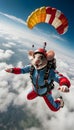 Rodent High-Flyer: Embrace the Adrenaline with Daring Mouse Skydiving Stunts
