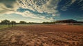 Rodeo arena under the big Texas sky. Copy Space