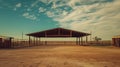 Rodeo arena under the big Texas sky. Copy Space