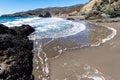 Rodeo Beach California rocks waves and sand Royalty Free Stock Photo