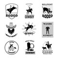 Rodeo Black Emblems Set Royalty Free Stock Photo