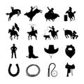 Rodeo Black Icons Set Royalty Free Stock Photo