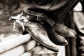 Rodeo Boots & Spurs (BW) Royalty Free Stock Photo