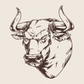 Rodeo bull vintage sticker monochrome