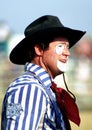 Rodeo clown prepares to go to work at a rodeo in Lower Marlboro,Maryland
