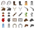 Rodeo, competition cartoon,monochrom icons in set collection for design. Cowboy and equipment vector symbol stock web