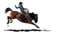 Rodeo cowboy on a bucking horse Royalty Free Stock Photo
