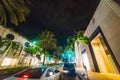Rodeo Drive in Beverly Hills by night Royalty Free Stock Photo