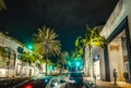 Rodeo Drive in Beverly Hills by night Royalty Free Stock Photo