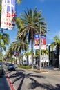 Rodeo Drive luxury shopping boulevard portrait format in Beverly Hills Los Angeles in the United States