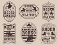 Rodeo festival set flyers monochrome