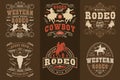 Rodeo festival set stickers colorful
