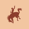 Rodeo Horse Cowboy Icon Design Royalty Free Stock Photo
