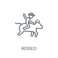rodeo linear icon. Modern outline rodeo logo concept on white ba Royalty Free Stock Photo