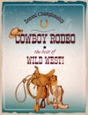 Rodeo poster colored Royalty Free Stock Photo