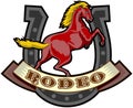 Rodeo prancing horse horseshoe Royalty Free Stock Photo