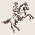 Rodeo rider vintage sticker monochrome
