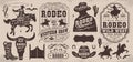 Rodeo show monochrome set emblems