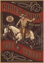 Rodeo show vintage flyer colorful