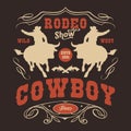 Rodeo show vintage sticker colorful