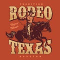 Rodeo Texas vintage flyer colorful