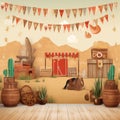 Rodeo watercolor Studio themed studio foto custom made Anniversary Backdrop