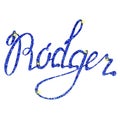 Rodger name lettering tinsels Royalty Free Stock Photo