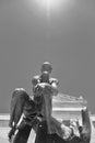 Rodin`s Thinker in front of the Cleveland Museum of Art